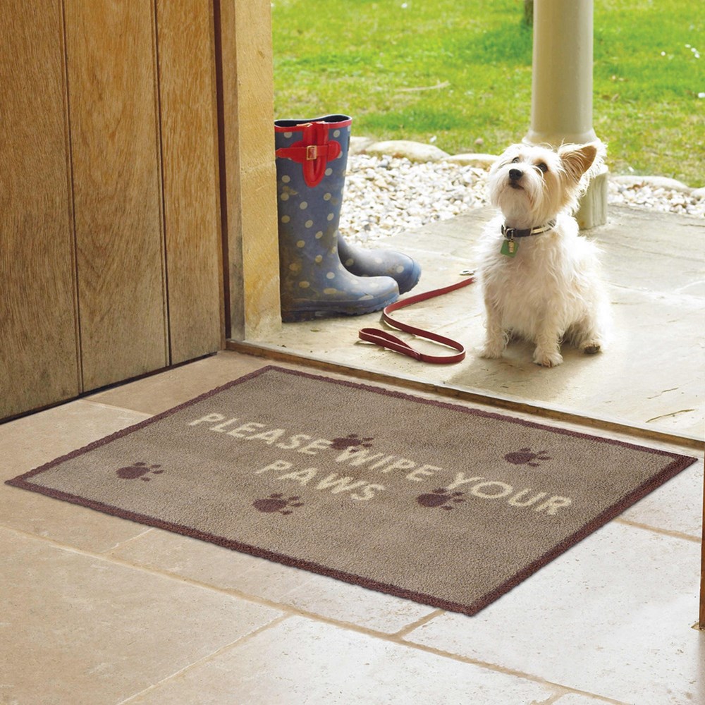 Wipe Your Paws Washable Doormat in Brown